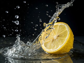 Lemon and water splash 
