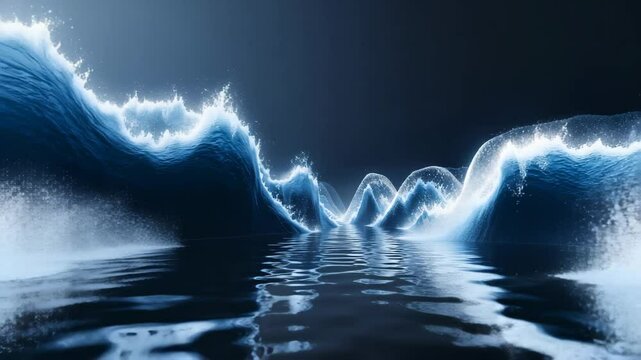 Harmonic Waves Backdrop: A Dynamic and Modern Digital Soundscape Experience