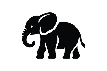 Obraz premium simple and unobtrusive Baby elephant vector silhouette illustration isolated in white background