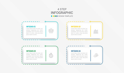 Four Step Infographic element design Vector template for presentation. process diagram and presentations step, workflow layout, banner, flow chart, info graphic vector illustration.