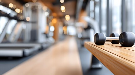 Blurred interior of a modern fitness gym.
