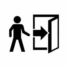 Person Entering Door Icon Vector.