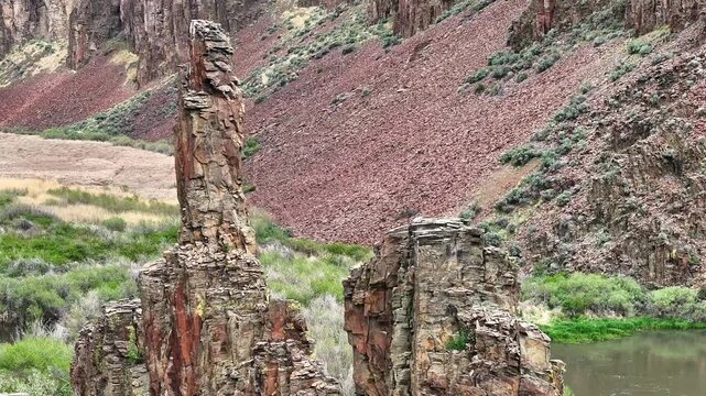 Owyhee River and green tules of spring time