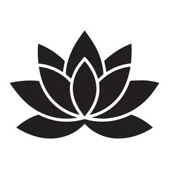 A minimal water lily icon with floating petals and a central core._traced