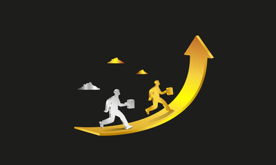 Business development concept. Meeting of two businessmen,
 conclusion of contracts, joint business development. Vector image