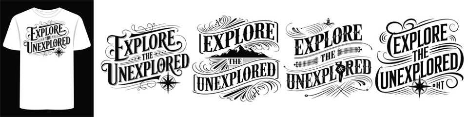 Coastal T-Shirt Design with Adventure Icons