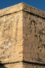 weathered Limestone wall texture background, Malta