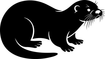otter silhouette vector illustration