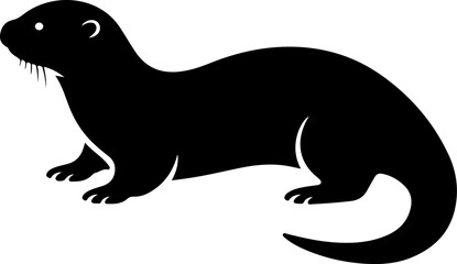 otter silhouette vector illustration