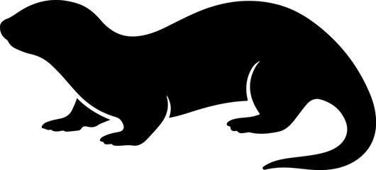 otter silhouette vector illustration
