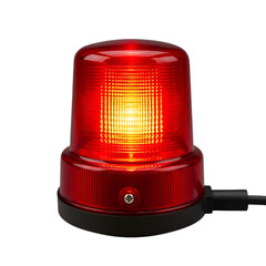 Red Emergency Beacon Light Isolated on Transparent Background &ndash; Hazard Warning, Safety Alert, Flash Signal