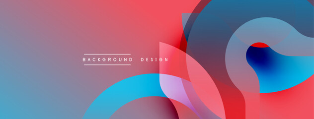Fototapeta premium Abstract fluid shapes, vibrant colors blend. Modern design, gradient background creates dynamic visual effect. Minimalist composition.