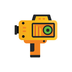 Fototapeta premium Flat design illustration of a temperature gun thermometer for professional health and safety assessments