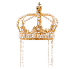 Crown pearl accent royal themed dinner on transparent background transparent background isolated png stock