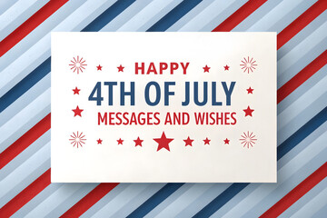 Festive 4th of July Card with Patriotic Stripes Stars and Fireworks Design Perfect for Celebrating...