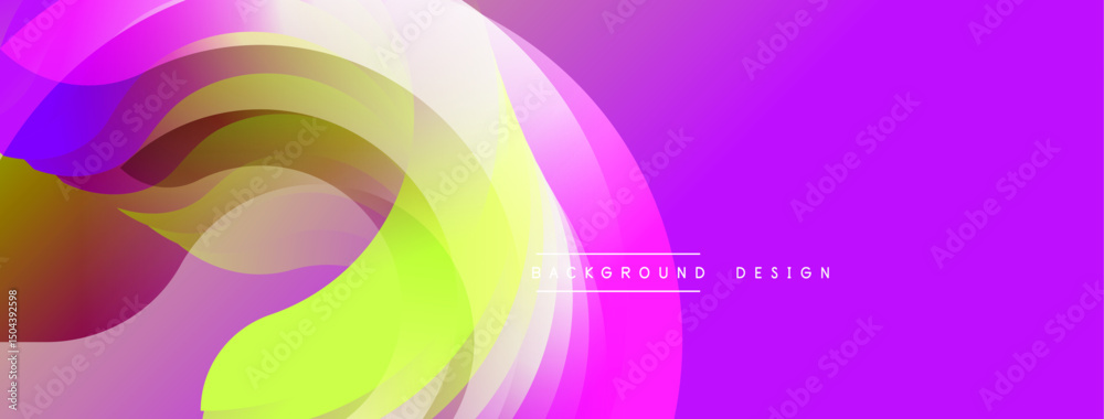 Aufkleber abstract flowing shapes, vibrant purple, yellow hues. modern design element, smooth gradients create