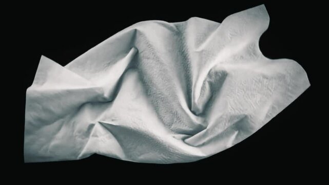 Crumpled Paper Texture on Black Background &ndash; Minimalist Abstract Motion Video Loop