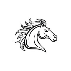 horse head icon, logo, vector
