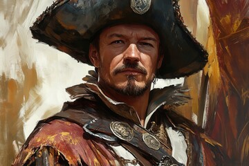 Ritratto di un Ufficiale in Costume d'Epoca