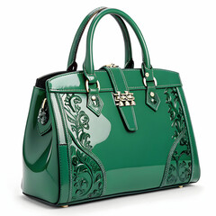 beautiful elegance and luxury fashion green handbag