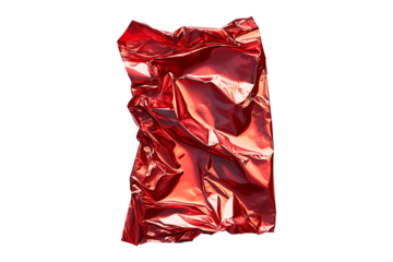 Red empty foil isolated on transparent background