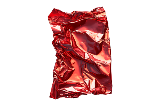 Red empty foil isolated on transparent background