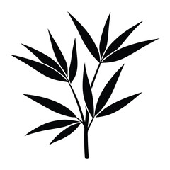 Obraz premium Elegant Black Bamboo Leaves Silhouette Nature Art Print