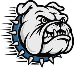 Bulldog Head logo fierce bulldog's head is shown in dynamic motion