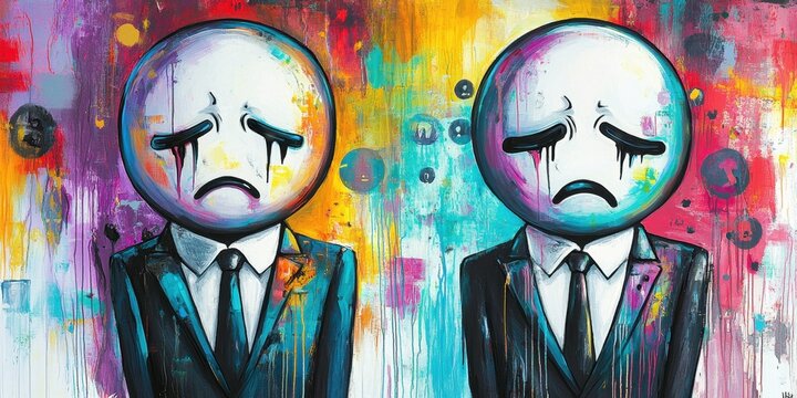 Doppio Ritratto di Figure Umanoidi Afflitte