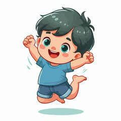 children jumping with happy faces