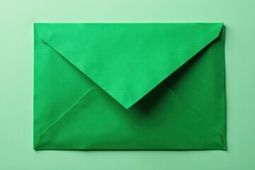 Deep green textured paper envelope, ready for mail , shabby, recycled, rough