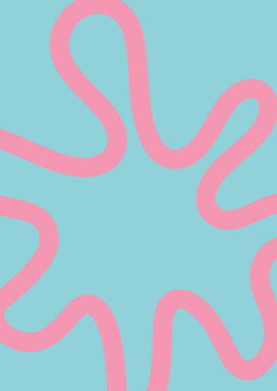 Vivid Summer Abstract Background. Wavy Lines Art Poster Template