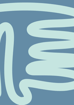 Blue Tones Abstract Wavy Line Poster. Minimalist Modern Design for Covers Flyers Wall Art,, Brochures, and Web Banners