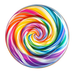 Rainbow Swirl Lollipop A Colorful Candy Treat isolated on transparent background