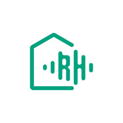 Minimalist Line Home Sound Wave Logo Symbol Shape Graphic Icon