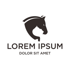 Minimalist Silhouette Horse Head Powerful Mascot Logo Symbol Graphic