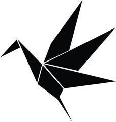 origami crane isolated on white