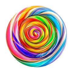 Rainbow Swirl Lollipop isolated on transparent background