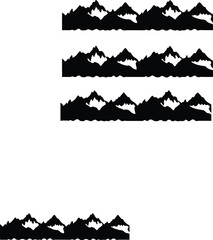 Obraz premium Mountain Range Silhouette Vector Illustration for Landscape Design and Backgrounds