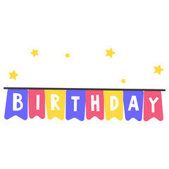 Birthday Banner with Colorful Letters