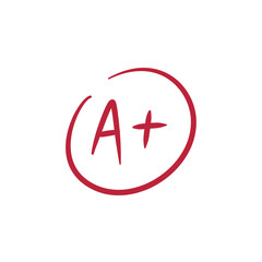 Obraz premium Exam red pen mark. School teacher test. Doodle hand drawn style. Vector illustration