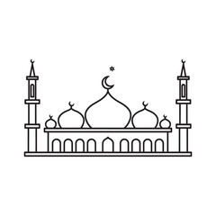 Mosque Logo Design vector, Mosque Silhouette Design Vector