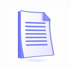 Modern 3D Document Icon Purple Paper Sheet app file data blue clean   