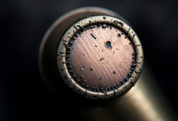 close up of a metal object with water droplets on it