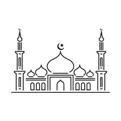 Mosque Logo Design vector, Mosque Silhouette Design Vector