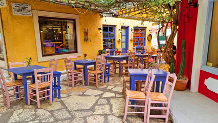 preveza city bougainvillea flowers in summer greece