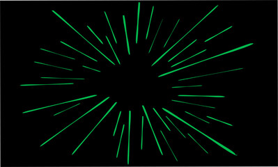 green comic-style speed lines radiating from the center on a black background. Ideal for manga effects, dramatic visuals, or pop art-style projects needing bold, striking impact.