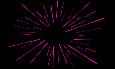 pink comic-style speed lines radiating from the center on a black background. Ideal for manga effects, dramatic visuals, or pop art-style projects needing bold, striking impact.