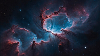 Obraz premium Stunning Deep Space Nebula Rendered in Vibrant Pantone Color Palette