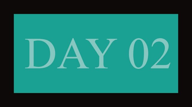 Calendar icon - day 2 animation, black and white Simple technology calendar with date concept on Black background